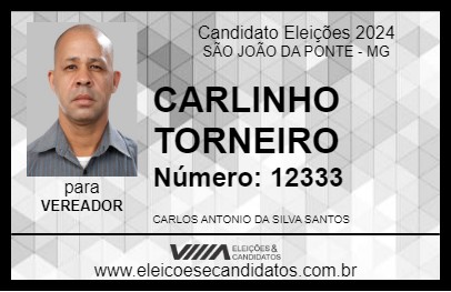 Candidato CARLINHO TORNEIRO 2024 - SÃO JOÃO DA PONTE - Eleições