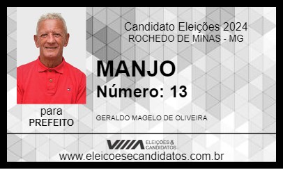 Candidato MANJO 2024 - ROCHEDO DE MINAS - Eleições