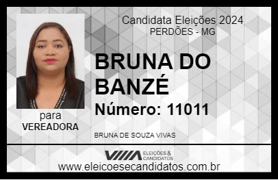 Candidato BRUNA DO BANZÉ 2024 - PERDÕES - Eleições