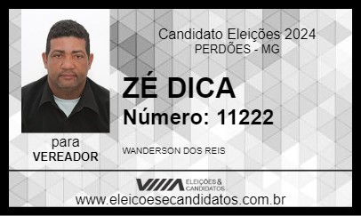 Candidato ZÉ DICA 2024 - PERDÕES - Eleições