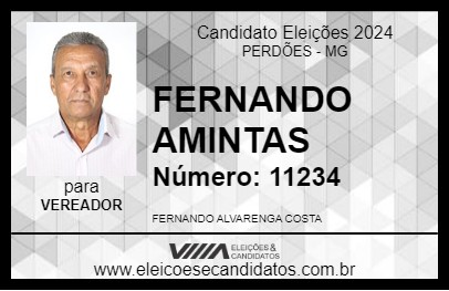 Candidato FERNANDO AMINTAS 2024 - PERDÕES - Eleições