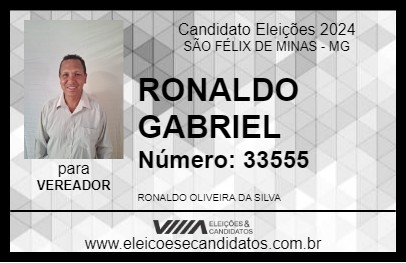 Candidato RONALDO GABRIEL 2024 - SÃO FÉLIX DE MINAS - Eleições