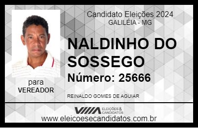 Candidato NALDINHO DO SOSSEGO 2024 - GALILÉIA - Eleições