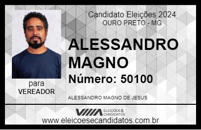 Candidato ALESSANDRO MAGNO 2024 - OURO PRETO - Eleições