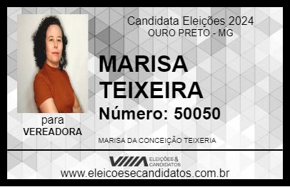 Candidato MARISA TEIXEIRA 2024 - OURO PRETO - Eleições