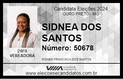 Candidato SIDNEA DOS SANTOS 2024 - OURO PRETO - Eleições