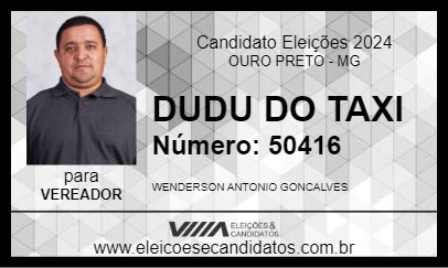 Candidato DUDU DO TAXI 2024 - OURO PRETO - Eleições