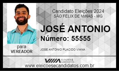 Candidato JOSÉ ANTONIO 2024 - SÃO FÉLIX DE MINAS - Eleições