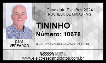 Candidato TININHO 2024 - ROCHEDO DE MINAS - Eleições