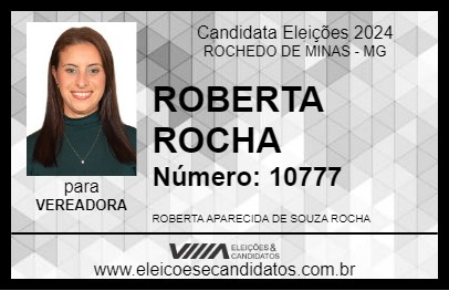 Candidato ROBERTA ROCHA 2024 - ROCHEDO DE MINAS - Eleições