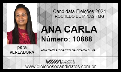 Candidato ANA CARLA 2024 - ROCHEDO DE MINAS - Eleições