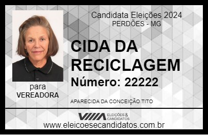 Candidato CIDA DA RECICLAGEM 2024 - PERDÕES - Eleições