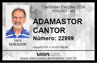 Candidato ADAMASTOR CANTOR 2024 - PERDÕES - Eleições