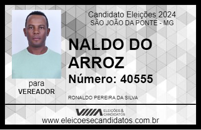 Candidato NALDO DO ARROZ 2024 - SÃO JOÃO DA PONTE - Eleições