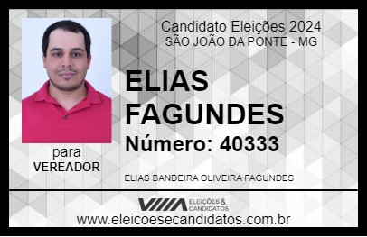 Candidato ELIAS FAGUNDES 2024 - SÃO JOÃO DA PONTE - Eleições