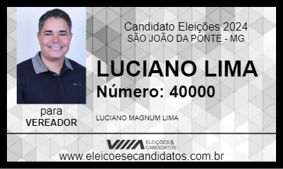 Candidato LUCIANO LIMA 2024 - SÃO JOÃO DA PONTE - Eleições