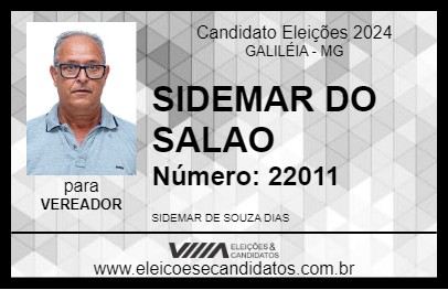 Candidato SIDEMAR DO SALAO 2024 - GALILÉIA - Eleições