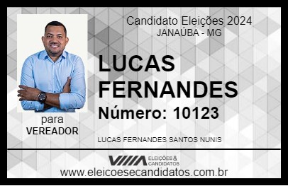 Candidato LUCAS FERNANDES 2024 - JANAÚBA - Eleições