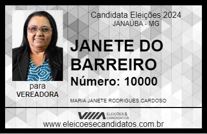 Candidato JANETE DO BARREIRO 2024 - JANAÚBA - Eleições