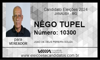 Candidato NÊGO TUPEL 2024 - JANAÚBA - Eleições