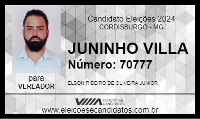 Candidato JUNINHO VILLA 2024 - CORDISBURGO - Eleições