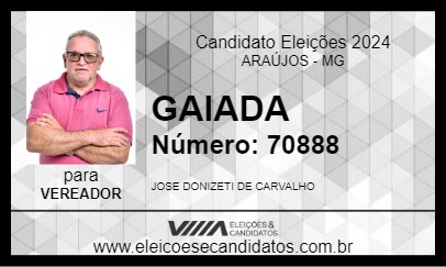 Candidato GAIADA 2024 - ARAÚJOS - Eleições