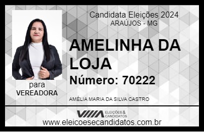 Candidato AMELINHA DA LOJA 2024 - ARAÚJOS - Eleições