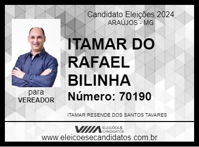 Candidato ITAMAR DO RAFAEL BILINHA 2024 - ARAÚJOS - Eleições