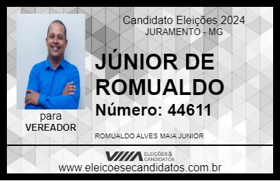 Candidato JÚNIOR DE ROMUALDO 2024 - JURAMENTO - Eleições