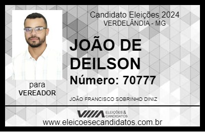 Candidato JOÃO DE DEILSON  2024 - VERDELÂNDIA - Eleições