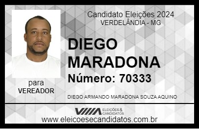 Candidato DIEGO MARADONA  2024 - VERDELÂNDIA - Eleições