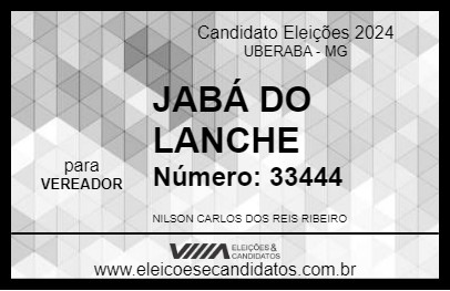 Candidato JABÁ DO LANCHE 2024 - UBERABA - Eleições