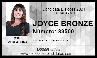 Candidato JOYCE BRONZE 2024 - UBERABA - Eleições