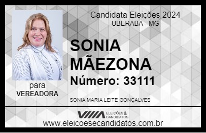 Candidato SONIA MÃEZONA 2024 - UBERABA - Eleições