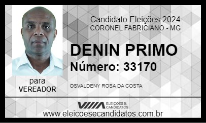 Candidato DENIN PRIMO 2024 - CORONEL FABRICIANO - Eleições