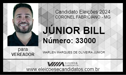 Candidato JÚNIOR BILL 2024 - CORONEL FABRICIANO - Eleições