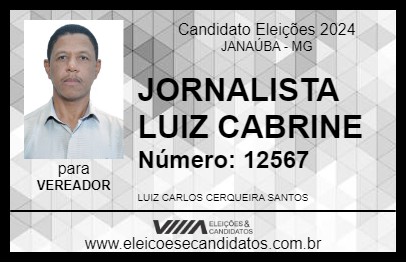 Candidato JORNALISTA LUIZ  CABRINE 2024 - JANAÚBA - Eleições