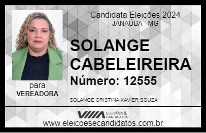 Candidato SOLANGE CABELEIREIRA 2024 - JANAÚBA - Eleições