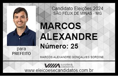 Candidato MARCOS ALEXANDRE 2024 - SÃO FÉLIX DE MINAS - Eleições