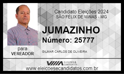 Candidato JUMAZINHO 2024 - SÃO FÉLIX DE MINAS - Eleições