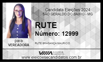 Candidato RUTE 2024 - SÃO GERALDO DO BAIXIO - Eleições