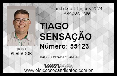 Candidato TIAGO SENSAÇÃO 2024 - ARAÇUAÍ - Eleições