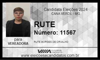 Candidato RUTE 2024 - CANA VERDE - Eleições