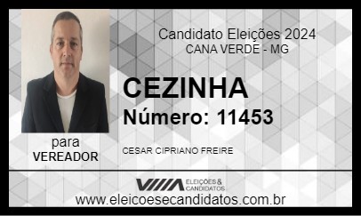 Candidato CEZINHA 2024 - CANA VERDE - Eleições