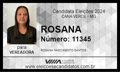 Candidato ROSANA 2024 - CANA VERDE - Eleições