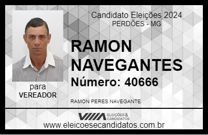 Candidato RAMON NAVEGANTES 2024 - PERDÕES - Eleições