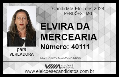 Candidato ELVIRA DA MERCEARIA 2024 - PERDÕES - Eleições