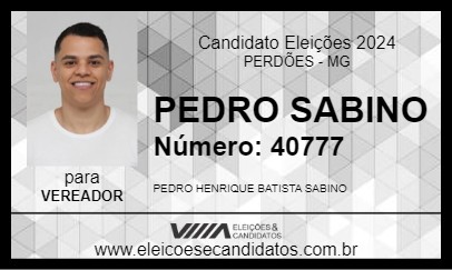 Candidato PEDRO SABINO 2024 - PERDÕES - Eleições