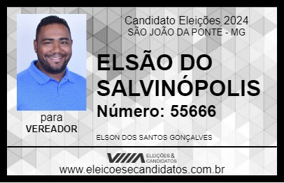 Candidato ELSÃO DO SALVINÓPOLIS 2024 - SÃO JOÃO DA PONTE - Eleições