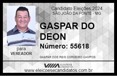 Candidato GASPAR DO DEON 2024 - SÃO JOÃO DA PONTE - Eleições